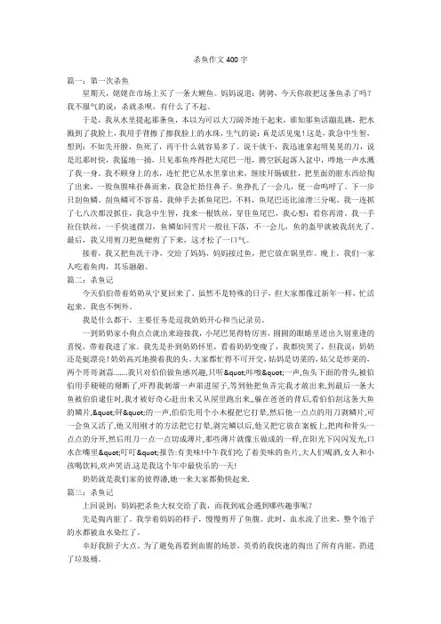 杀鱼作文400字优秀作文_2