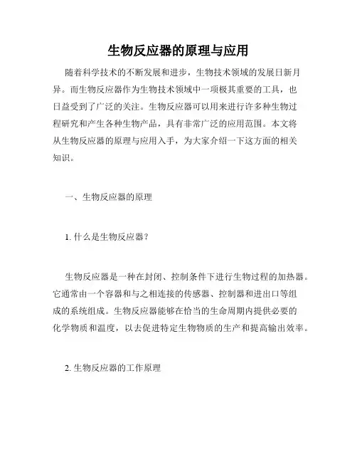 生物反应器的原理与应用