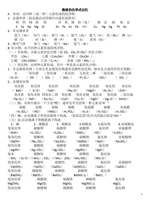 人教版初中化学上下册知识点总结