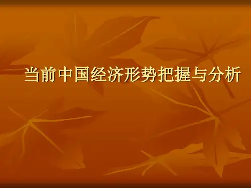 当前中国经济形势分析ppt课件