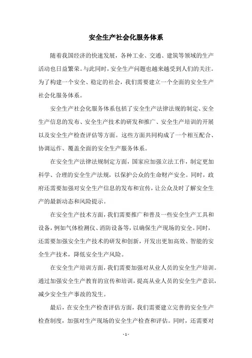 安全生产社会化服务体系