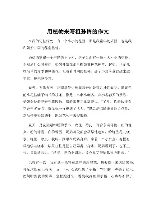 用植物来写祖孙情的作文