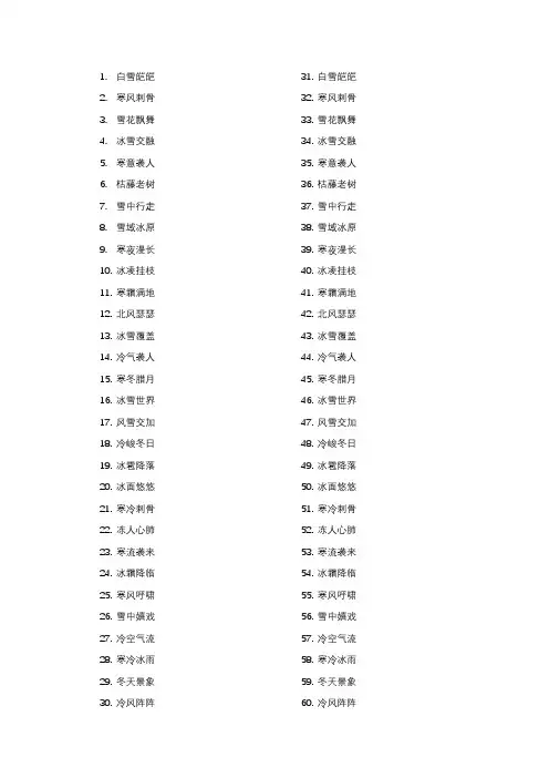 描写冬天的四字词语200个
