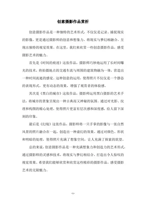 创意摄影作品赏析