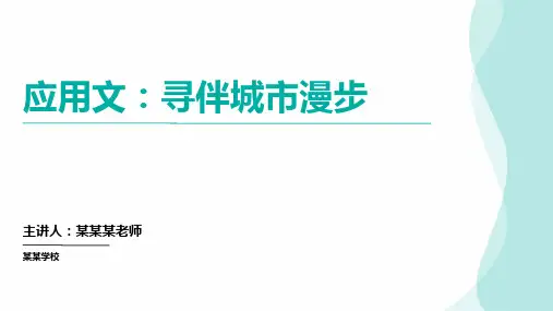 高考英语 寻伴城市漫步应用文(课件)