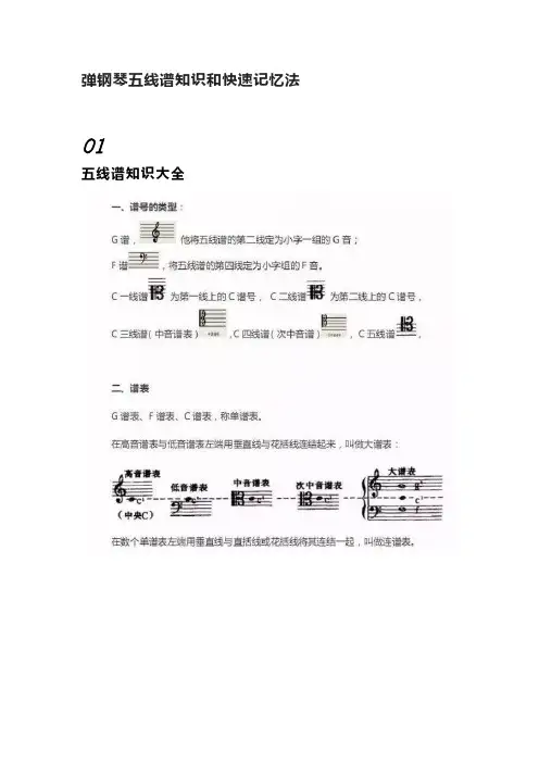 弹钢琴五线谱知识和快速记忆法