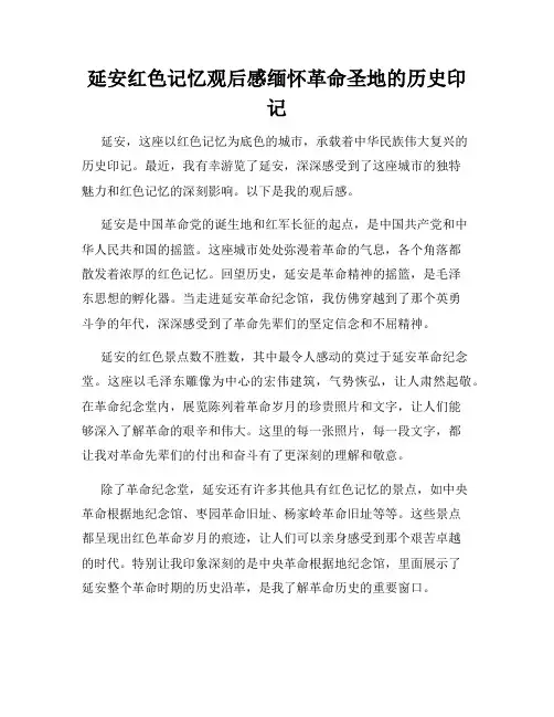 延安红色记忆观后感缅怀革命圣地的历史印记