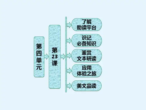 高二语文粤教版选修唐诗宋词元散曲选读课件第四单元第23课山水风光散曲二首