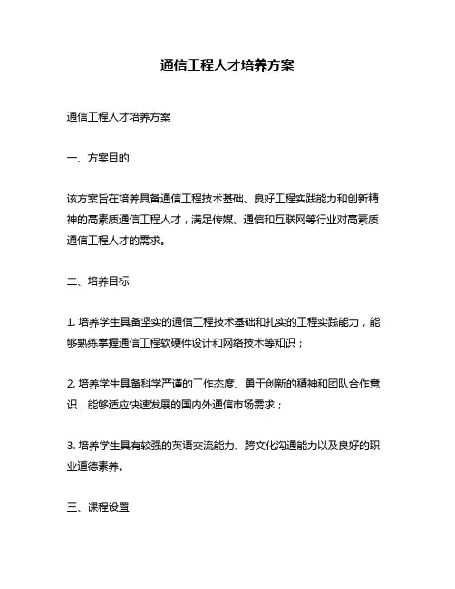 通信工程人才培养方案