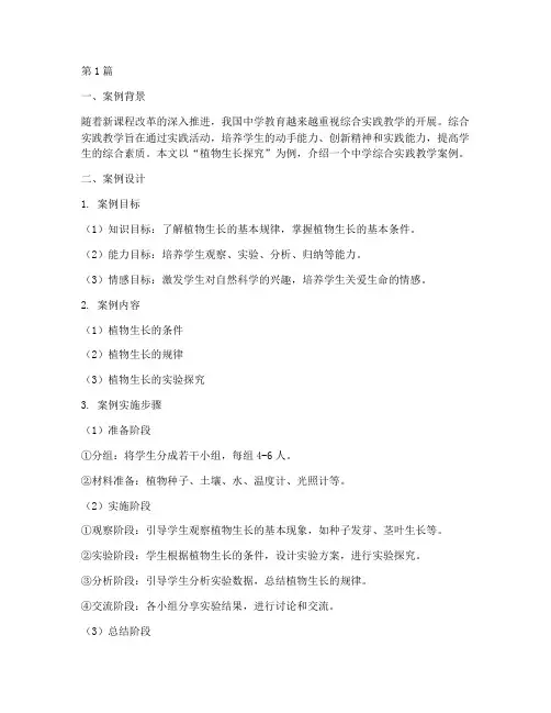 中学综合实践教学案例(3篇)
