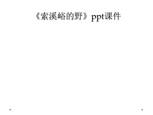 索溪峪的野ppt课件