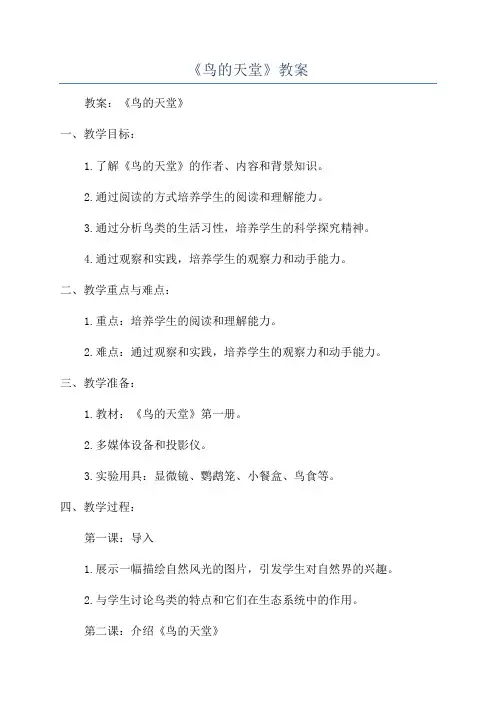 《鸟的天堂》教案