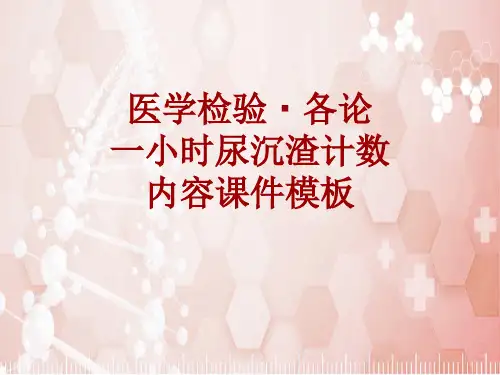 医学检验·检查项目：一小时尿沉渣计数_课件模板