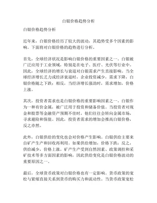 白银价格趋势分析
