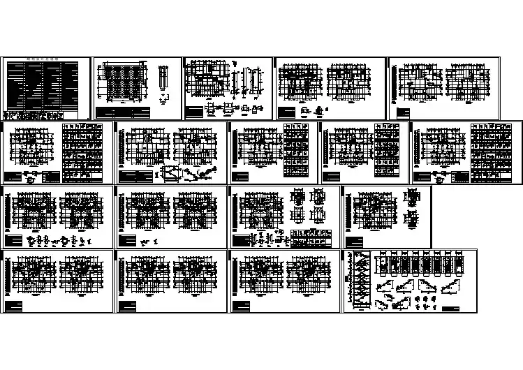 26层剪力墙住宅楼结构cad设计施工图（电梯机房含塔楼）