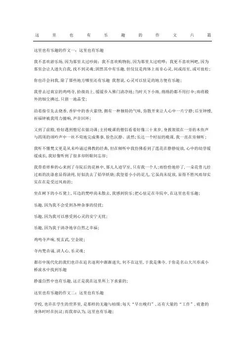 这里也有乐趣的作文六篇