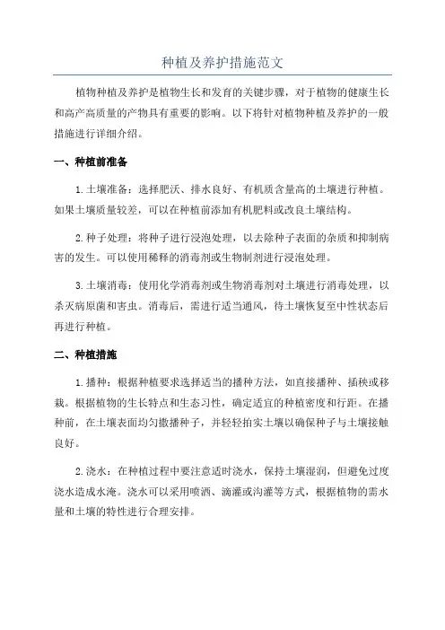 种植及养护措施范文