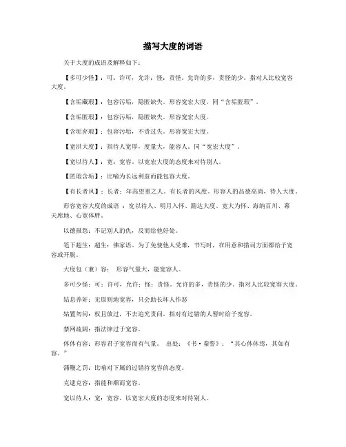 描写大度的词语