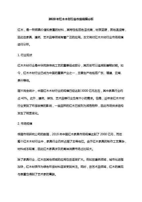 2023年红木木材行业市场规模分析