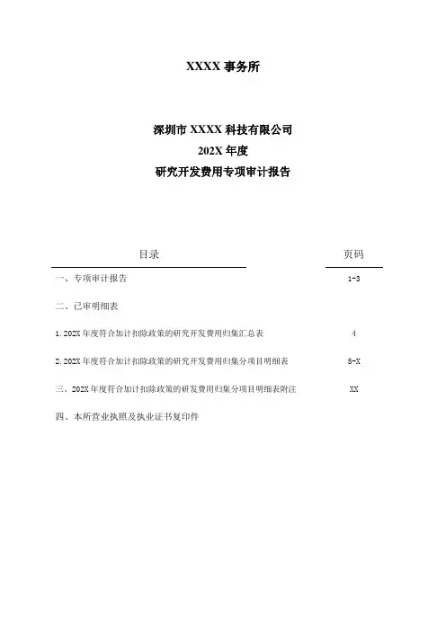 研发费用专项审计模板(2022年版)