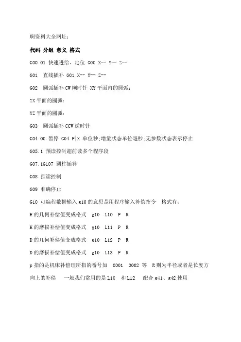加工中心常用代码gm