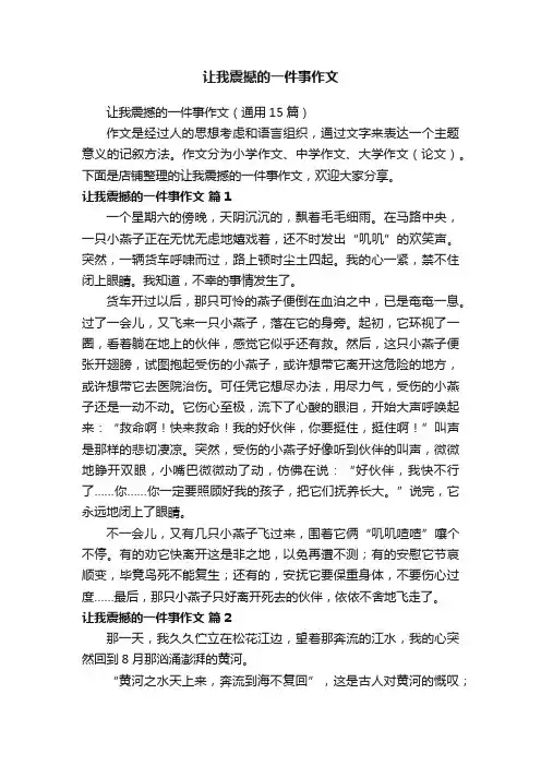 让我震撼的一件事作文