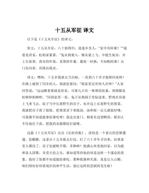 十五从军征 译文