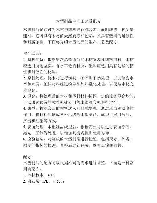 木塑制品生产工艺及配方