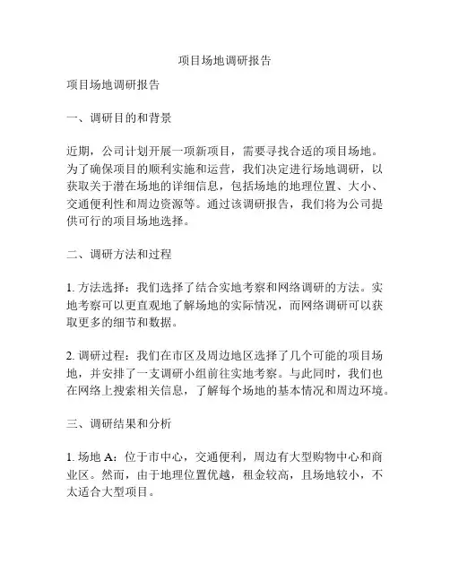 项目场地调研报告