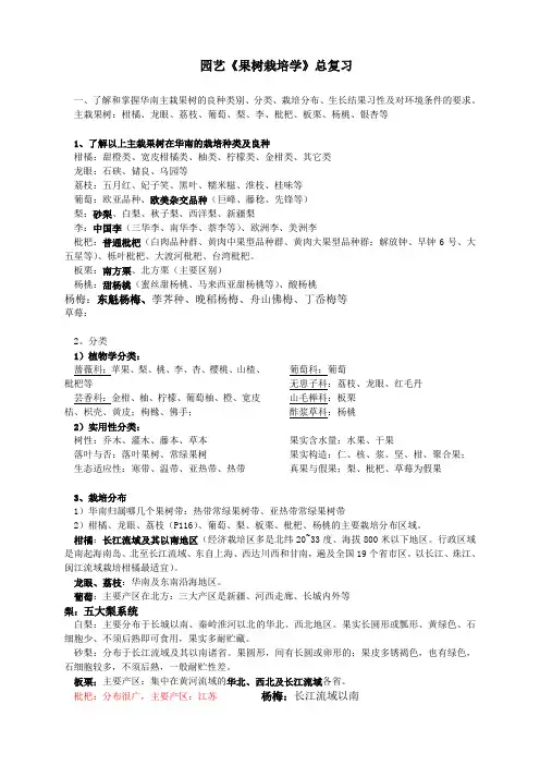 果树栽培学复习