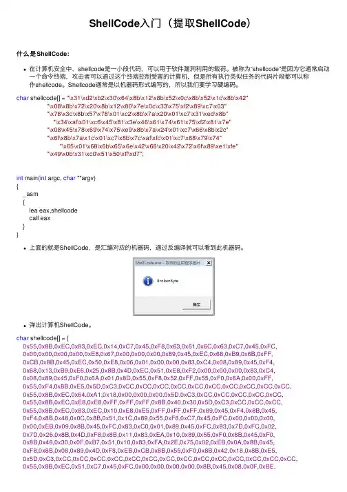 ShellCode入门（提取ShellCode）