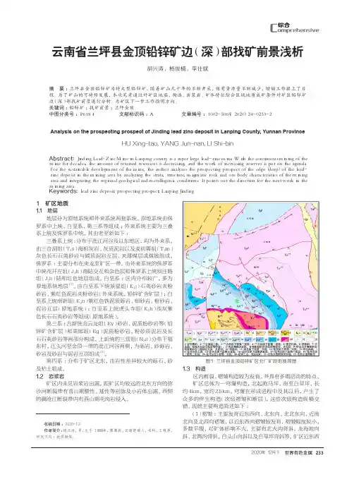 云南省兰坪县金顶铅锌矿边(深)部找矿前景浅析