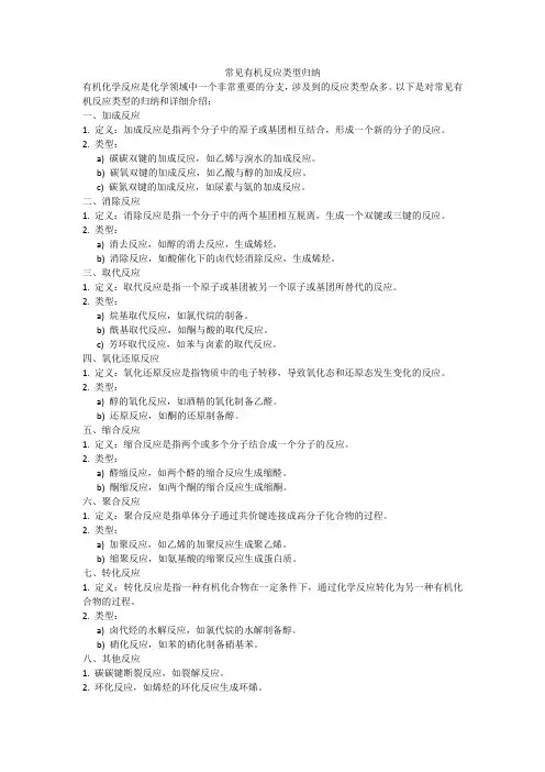 常见有机反应类型归纳