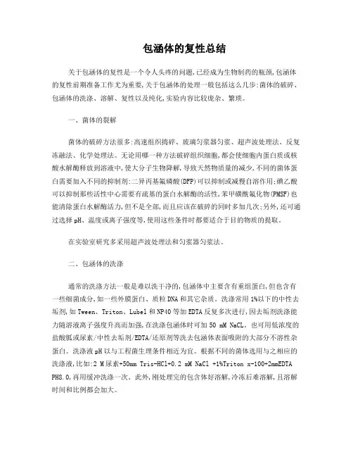 包涵体的复性总结
