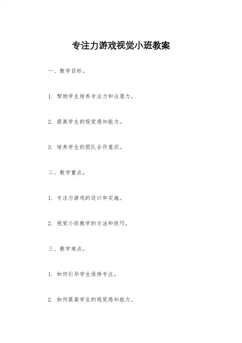 专注力游戏视觉小班教案