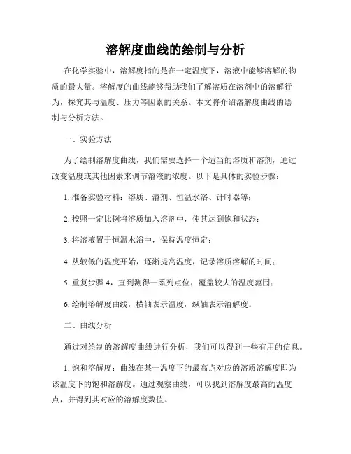 溶解度曲线的绘制与分析