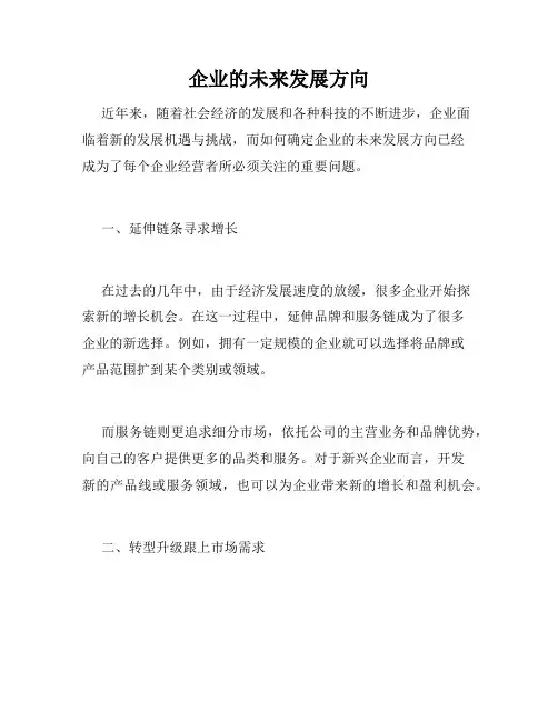 企业的未来发展方向