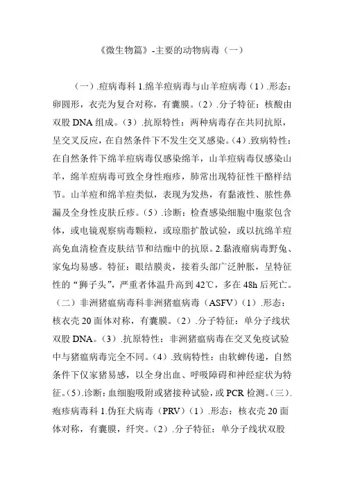 《微生物篇》-主要的动物病毒(一)