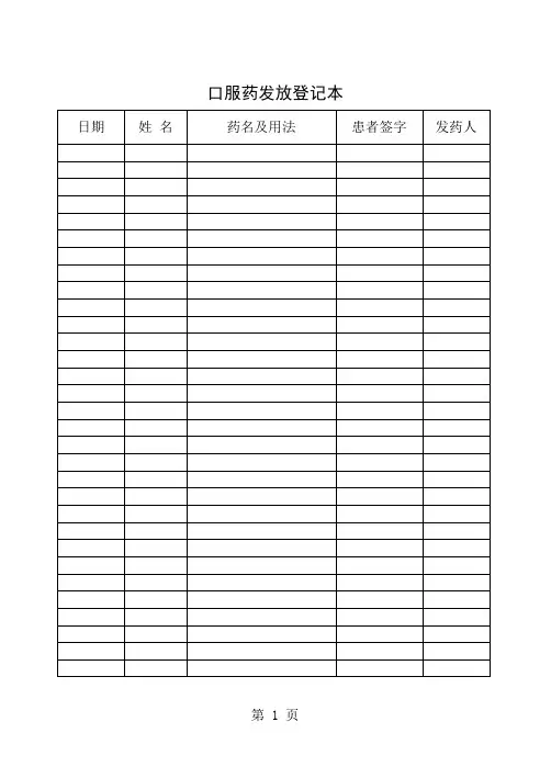 口服药发放登记本-59页word资料