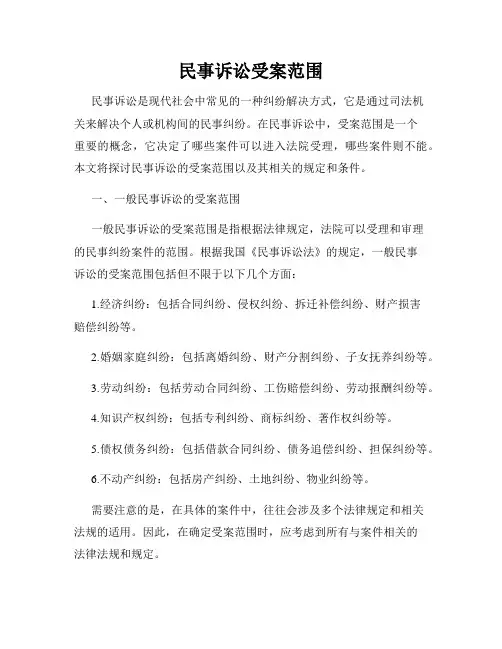 民事诉讼受案范围