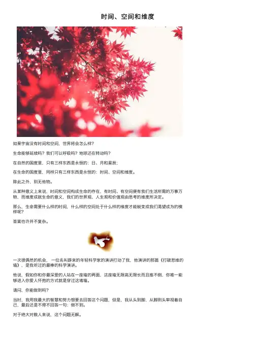 时间、空间和维度