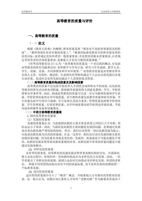 高等教育质量与评价