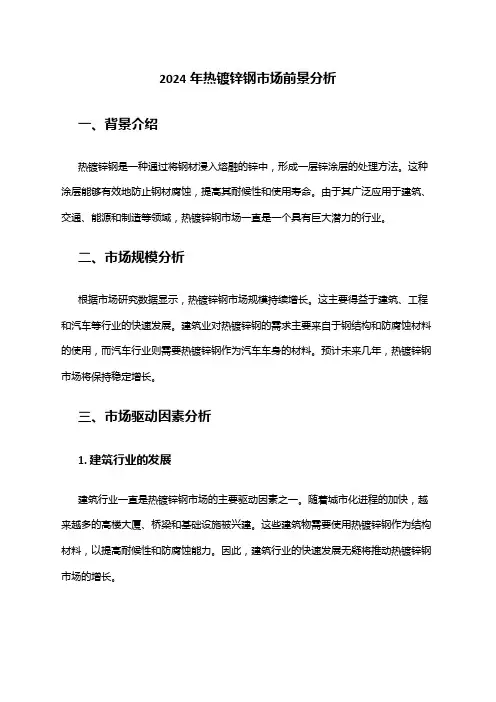 2024年热镀锌钢市场前景分析