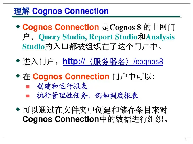 Cognos8 ReportStudio完全手册