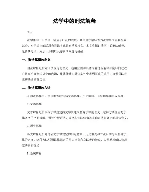 法学中的刑法解释