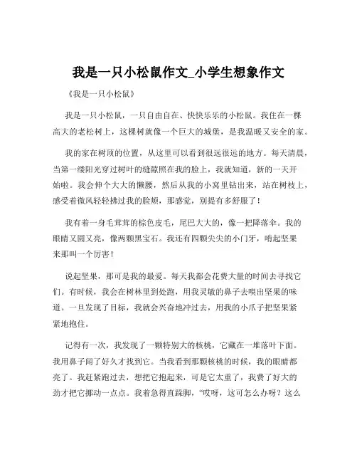 我是一只小松鼠作文_小学生想象作文