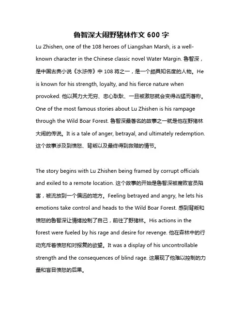 鲁智深大闹野猪林作文600字