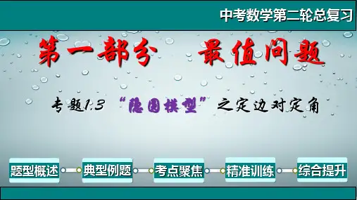 专题1.3 最值问题-隐圆模型之定边对定角