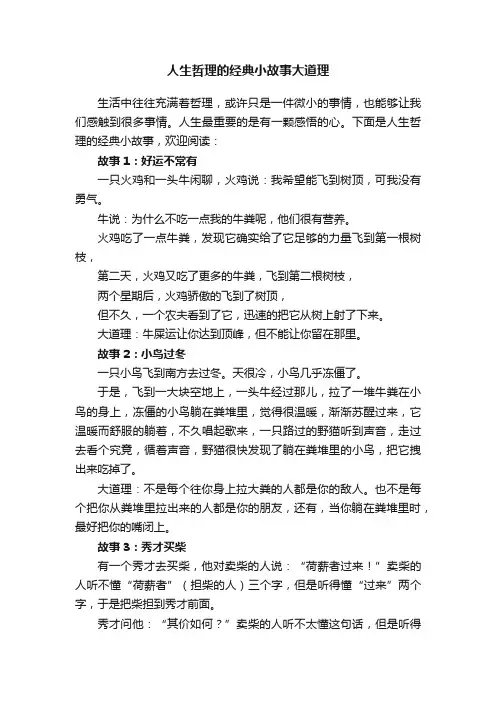 人生哲理的经典小故事大道理