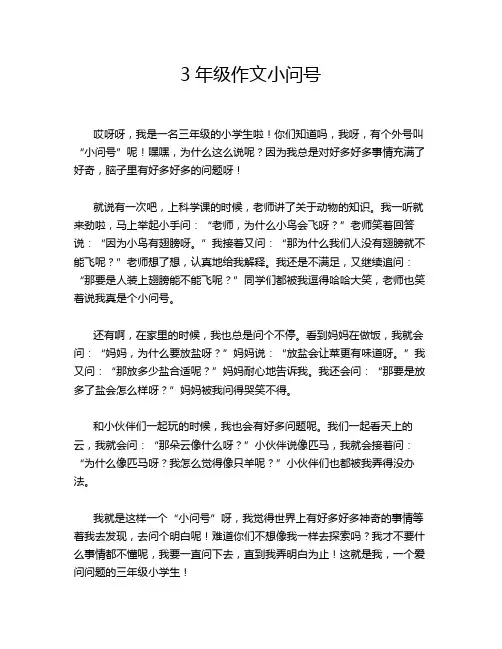 3年级作文小问号